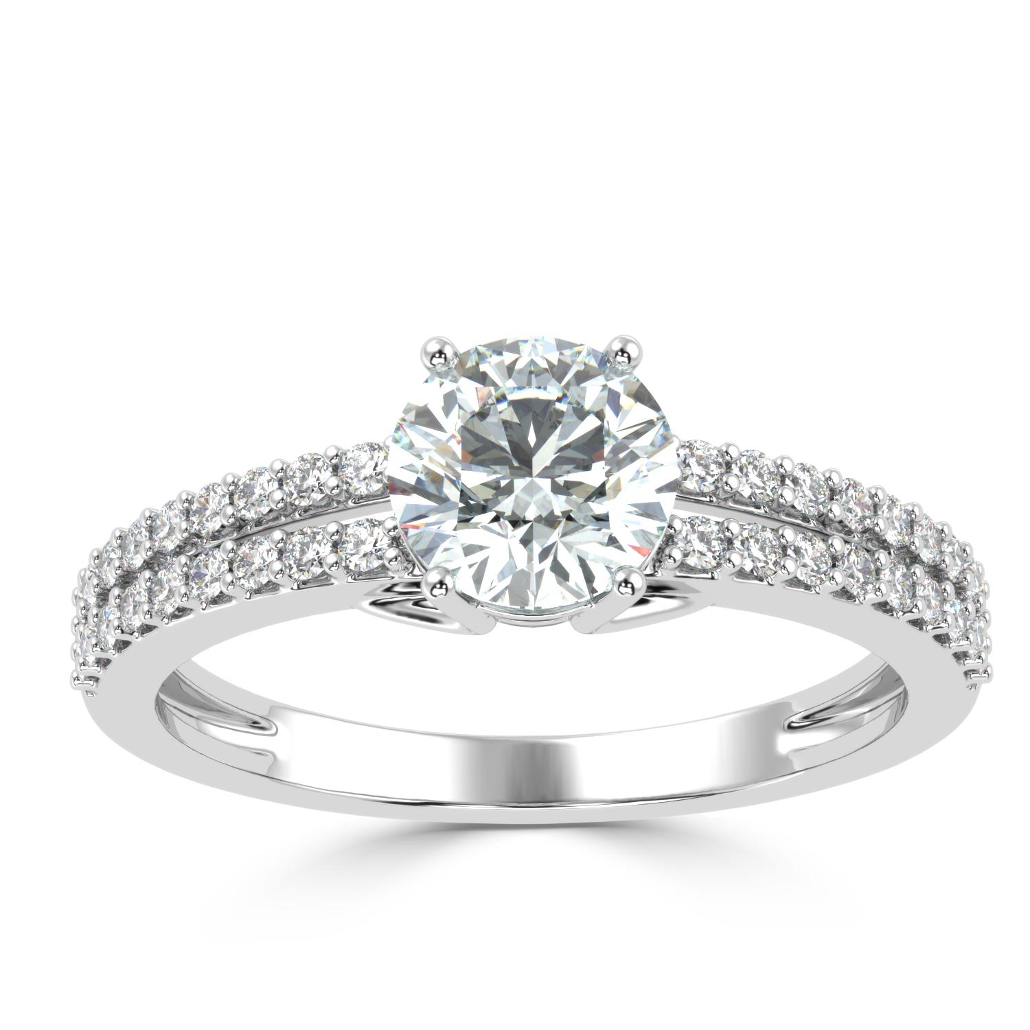 1.03 Carat H Color VS1 Clarity Diamond Studded Natural Diamond Ring.